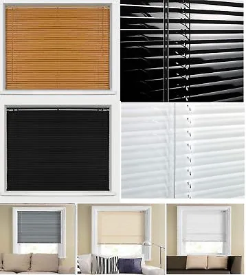 Easy Fit Pvc Venetian Window Blinds Curtains White Black Natural Ivory Grey Teak • £9.25