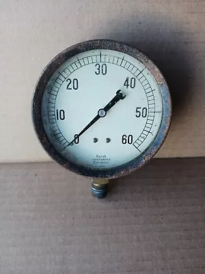 Vintage Water / Steam Pressure Gauge Marsh Instrument Co Skokie IL USA Steampunk • $18