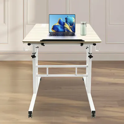 Mobile Stand Up Desk Small Adjustable Standing Desk With Wheels Home Workstation • $55.09