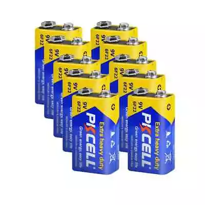 10 Pcs PKCELL 9V Batteries Carbon Zinc 9 Volt Extra Heavy Duty Battery 6F22 • $16.49