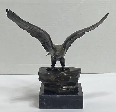 American Eagle Bronze Statue Sculpture On Marble Base • $150