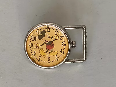 Vintage Walt Disney Mickey Mouse Pyramid Belt Co. Belt Buckle Fake Clock Face • $29.99