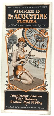 $17.99 • Buy 1920s St. Augustine Florida Tourist Brochure Photos Beach Boating Fishing Surf