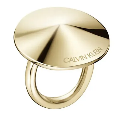 Calvin Klein Ring Ck Ring Calvin Klein Ladies Rings Calvin Klein Ring Gold K • £13.99