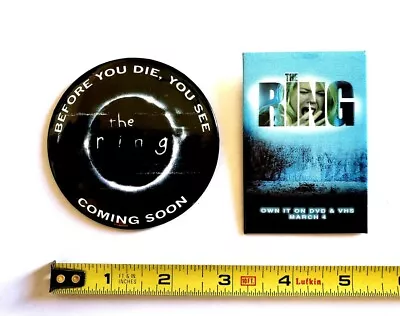 Vintage 2002 The Ring Movie Promo Pin Set Naomi Watts Samara Horror Film Buttons • $10