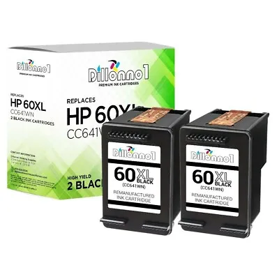 2PK For HP 60XL Black Ink Cartridge For HP60XL CC641WN CC641 • $22.95