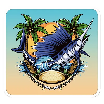 Sail Fish Marlin Fishing Vinyl Decal Sticker - Ebn7922 • $3.45
