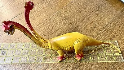 VTG 2 Headed Dinosaur Dragon Figure 1980s Hong Kong Rubber Imperial KO Orange Lg • $23.99