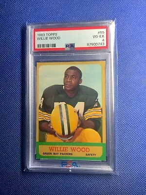 1963 Topps FB #095 PSA 6 Willie Wood Packers HOF Rookie 95 Nice! • $35