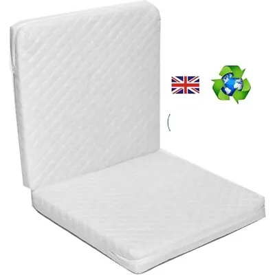 QUILTED Folding Travel Cot Mattress 120 X 60 X 7cms Fully Breathable UK Mfd • £32.50