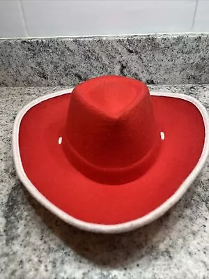 Vintage Kids Red Felt COWBOY HAT Western Costume Play Fun Rodeo • $9.75