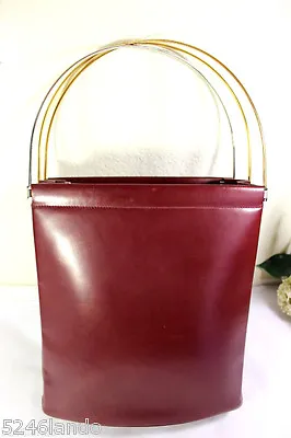 $526.50 • Buy Vintage Cartier Trinity Maroon Leather Tote Shoulder Handbag Hand Bag France