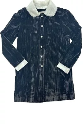 B+ab Black Contrasting Collar Velvet Dress Size XS • £19.99