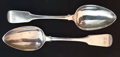 Pair Of Scottish Dessert Spoons Samuel Weir Edinburgh 1856 67g • £49.99