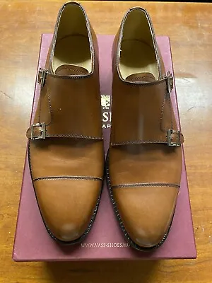 Vass Budapest Calf Skin Antique Cognac Double Monk Strap 40 EU F Last • $199.99