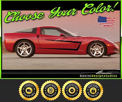 Side Racing Stripe Graphics Style 2 Fits- Corvette C6 2005-2013 • $54.99