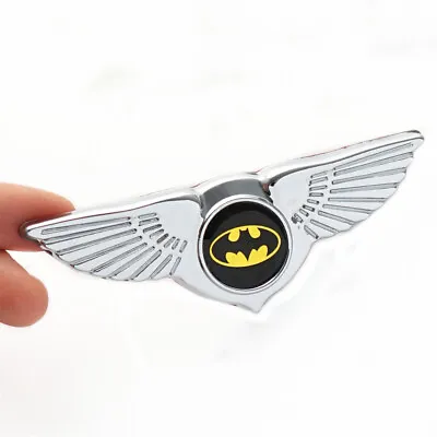 Chrome Black Wing Logo Badge Car BATMAN Front Hood Body Fender Rear Trunk Emblem • $12.04