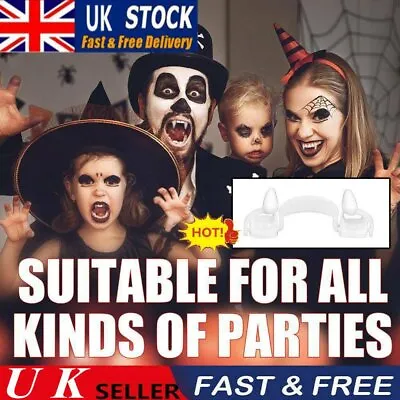 Halloween Party Cosplay Vampire Fangs Retractable Teeth Dress Costume Tooth MN • £4.50