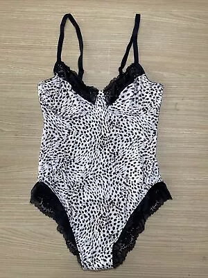 Victoria Secret Bodysuit Women’s S White Cheetah Lace Underwire Unlined NWT • $12