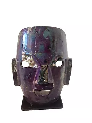 Mayan Aztec Death Mask Mother Of Pearl Abalone Burial Sculpture • $43