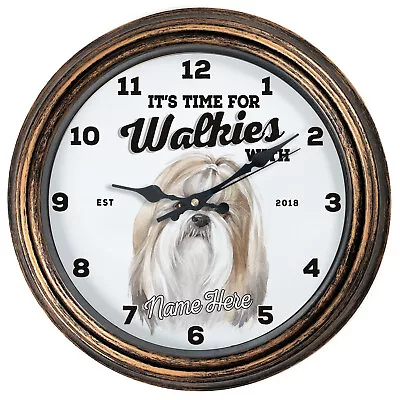 Personalised Kitchen Clock Shih Tzu Round Wall Hanging Dog Home Cute Gift DC30 • £22.95