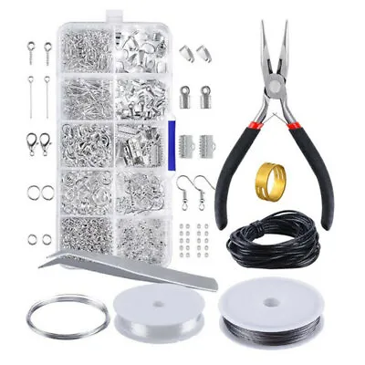 £9.29 • Buy DIY Jewellery Making Starter Kit Wire Findings Pliers Necklace Repair Set Tool