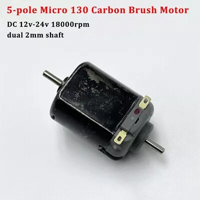 DC12V-24V 21600RPM High Speed Micro 130 Motor 5-Pole Rotor Dual Shaft RC Toy Car • £2.39