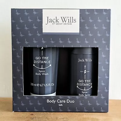 Jack Wills Men's Go The Distance Spice Body Spray & Wash Gift Set Discontinued • £40