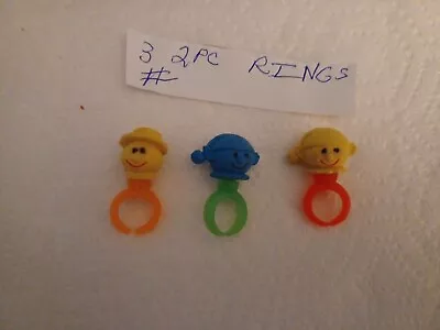 Vintage Rare Gumball/vending Rubber 2 Piece Rings Lot Of 3 • $10.75