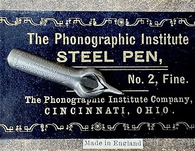 Vintage Phonographic Institute Cincinnati No. 2 Fine Point Dip Pen Nib • $2.25