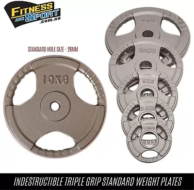 $54.99 • Buy 1.25kg-20kg 28mm Standard Cast Iron Weight Plate Weightlifting Dumbbell Barbell