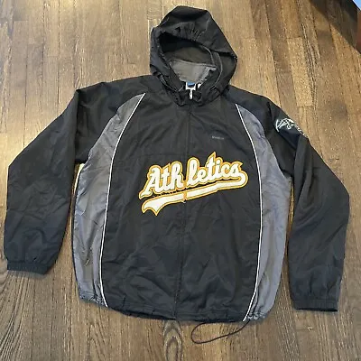 Oakland Athletics Jacket 3XL Mens Black Reebok Full Zip • $19.99