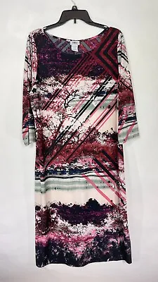 Monroe And Main Womens Maxi Dress Scoop Neck City Scape Multicolor Size XL. • $13.47