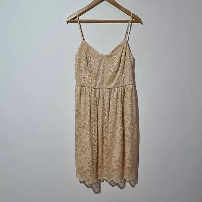$35.50 • Buy Asos Curve Plus Size 18 Peach Lace Cocktail Party Dress 