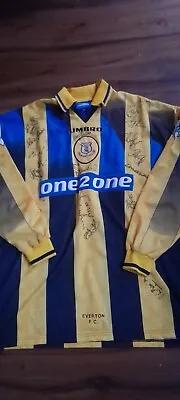 Everton  1996 Match Worn Shirt Fully Signed  • £199.99