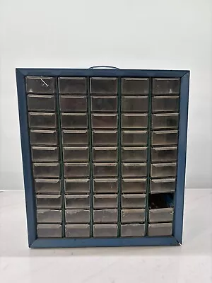 Vintage 50 Drawer Metal Akro-Mils Small Parts Storage Organizer Cabinet Bin • $31