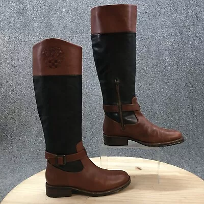 Vince Camuto Boots Womens 6 B Flavian Tall Riding Brown Leather Buckle Knee-High • $38.24