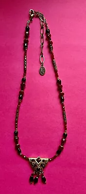 Michal Golan Necklace Dark Red Stones • $75