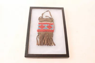 Vintage Native American Indian Beaded Leather Medicine Bag Tobacco Pouch • $9.99