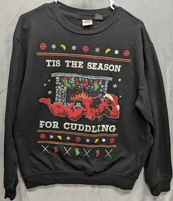 $20 • Buy Deadpool  Christmas Cuddling Sweater Sweatshirt Marvel Comics Holiday Large