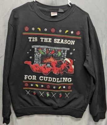 $20 • Buy Deadpool  Christmas Cuddling Sweater Sweatshirt Marvel Comics Holiday Large