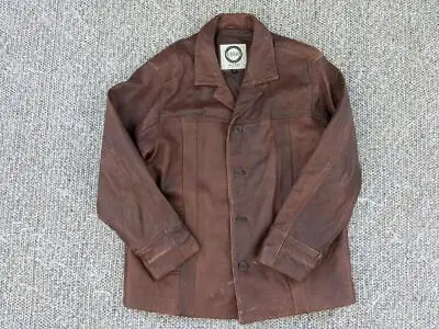 Vintage WILSONS M Julian PATINA Leather Coat L Brown DISTRESSED Faded • $79.95