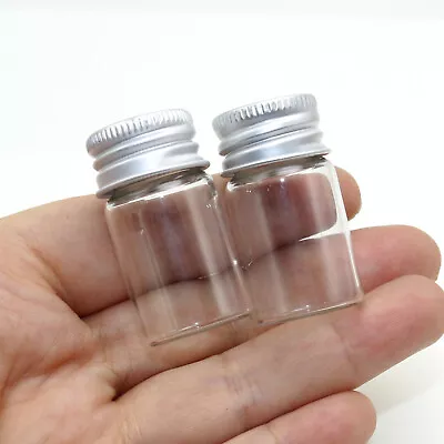 6 Empty Small Glass Storage Bottles Vials With Screw Cap 8ml(22X40mm) Mini Jars • $2.96