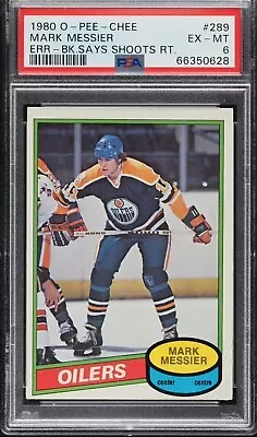 1980-81 O-pee-chee Hockey Card Edmonton Oilers Mark Messier Rookie #289 Psa 6 • $165.99
