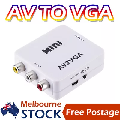 Composite AV To VGA Converter With USB Cable 3.5mm Jack Audio Video RCA DVD ToTV • $16.73