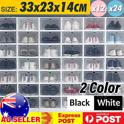 $34.55 • Buy Shoe Display Case Box Rack Large Storage Cabinet Plastic Boxes Drawer AUS