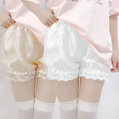 Women Vintage Gothic Bloomers Ruffled Lace Trim Pumpkin Shorts Safety Silk Pants • £4.85