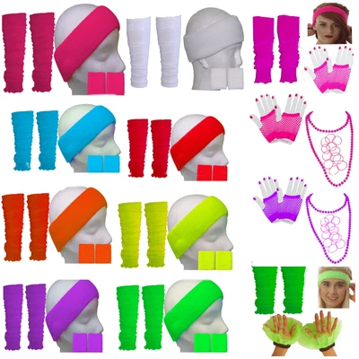 £5.50 • Buy Neon LEG WARMERS HEADBAND WRISTBAND Tutu 80's Fancy Dress  SWEATBAND    