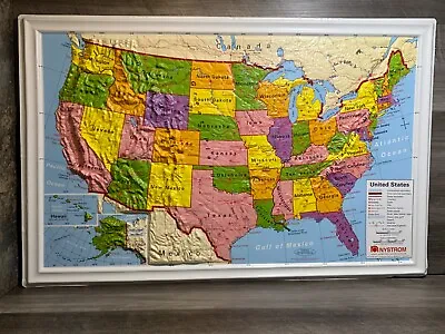 Nystrom Raised Relief United States Map Vintage Markable 18  X 28  • $24.99