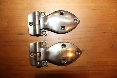 Pair Of Antique Nickel On Bronze/Brass #2658 Antique Ice Box Hinge F-20 • $25.75